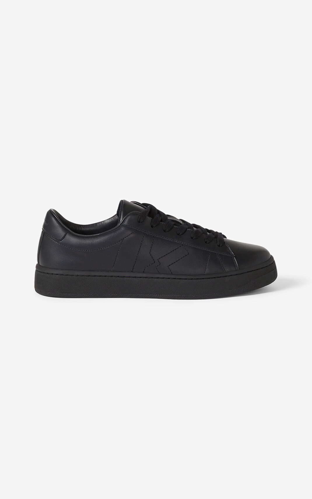 Baskets Kenzo Homme Kourt K Logo Cuir Noir XUOWS-5764